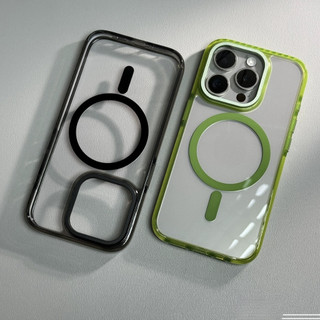 【Transparent acrylic hard case/Green】Ốp lưng compatible for iPhone 15 14 pro max case