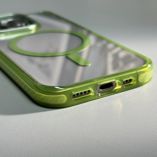 【Transparent acrylic hard case/Green】Ốp lưng compatible for iPhone 15 14 pro max case