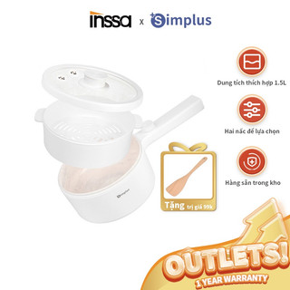 Bếp điện đa năng Chống Dính 1.5L【INSSA】- Tay Cầm Dài Phủ Men Chống Dính Công suất 630W Điều khiển nhiệt độ hai tốc độ DZGH002 - Bảo Hành 1 Năm 1 Đổi 1