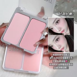 Sweet MINT Hai Tông Màu Phấn má Hồng Tự Nhiên Mờ Tím Hồng Cam Tông Đỏ Bột Gril Cheek Maekup Chống Thấm Nước Lâu Dài Blusher