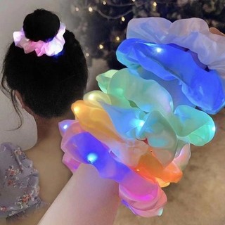 JOJO COCO Dây Buộc Tóc Cao Su Co Giãn Đính Đèn led Nhiều Màu Sắc Thời Trang Cho Nữ
