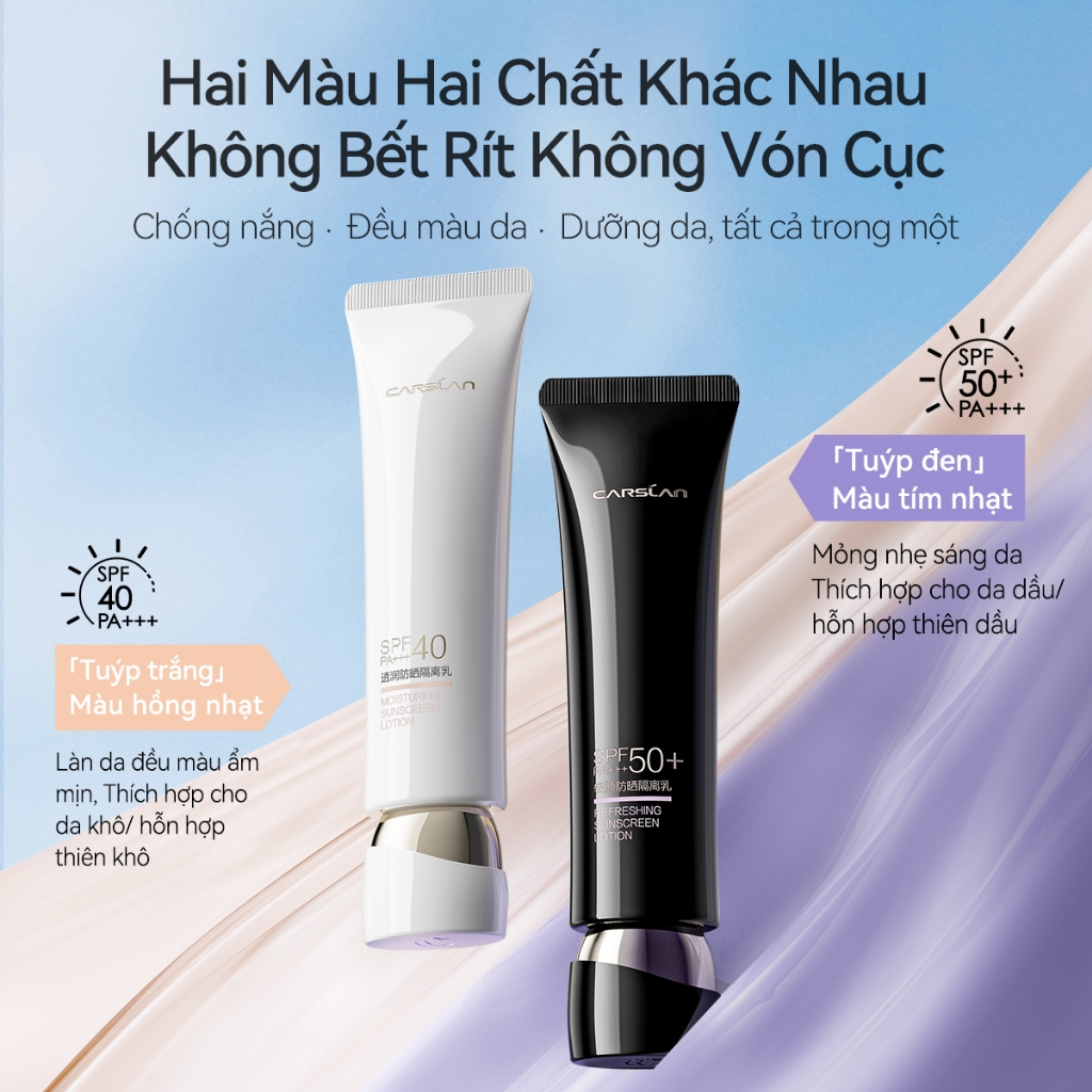 Kem chống nắng nâng tone dưỡng da Refresh Carslan Primer kem lười Kem Lót 3 trong 1 35g SPF 50 + PA + + +
