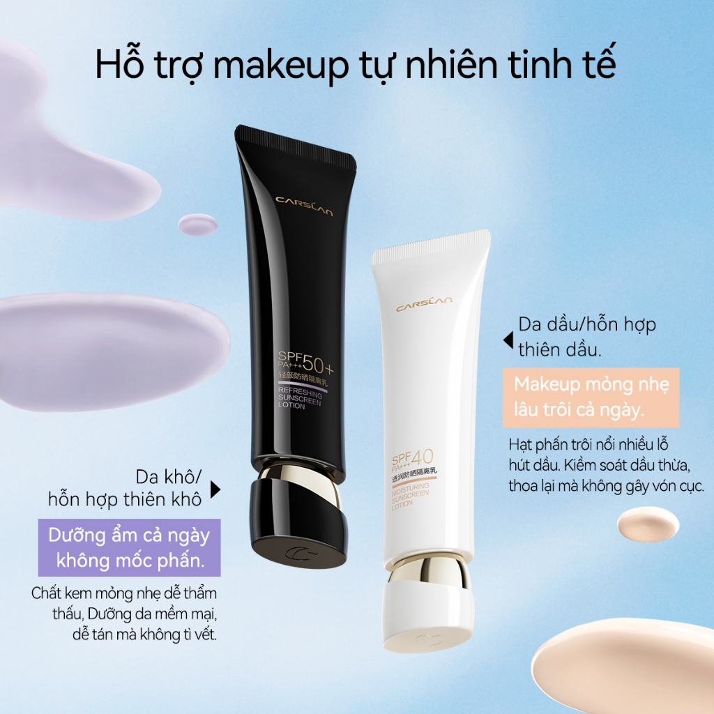 Kem chống nắng nâng tone dưỡng da Refresh Carslan Primer kem lười Kem Lót 3 trong 1 35g SPF 50 + PA + + +