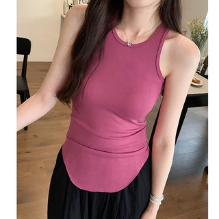73712 Áo Vest không tay màu trơn viền hồ quang không đều