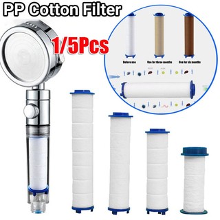 1 / 5 chiếc đầu tắm lọc đổ lại pp cotton lọc nước phần tử lọc vòi phun thay thế phụ kiện phòng tắm