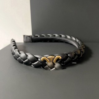 Kẹp Tóc Xoắn Bằng Da Cao Cấp Màu Đen Phong Cách Retro Arc de Triomphe