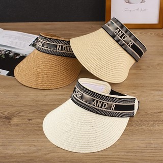 Nón Vành Hở Chóp Che Nắng Bằng Sợi Rơm Phong Cách Mới Thời Trang Đi Biển Cho Phái Nữ
