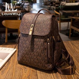 Ba lô nữ LouisWill Ba lô dung tích lớn Túi đeo vai Ba lô máy tính xách tay nhẹ Gói dây kéo thông thường có nối tương phản MK Thiết kế in họa tiết cổ điển cho bé gái Thanh thiếu niên Wome