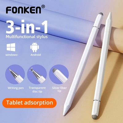 Fonken Hấp phụ từ tính 3 trong 1 Bút cảm ứng đa năng Vẽ bút chì cảm ứng điện dung cho máy tính bảng Android Pad Điện thoại thông minh