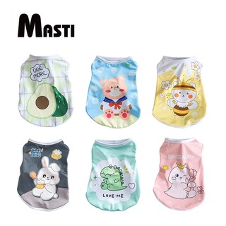 MASTI Pet Dog Dog mỏng thun vest mát mẻ chống nắng mèo in quần áo