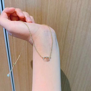 Dây Chuyền Kim Cương Nhẹ In Chữ Phong Cách Hàn Quốc Sang Trọng Thời Trang Cho Nữ