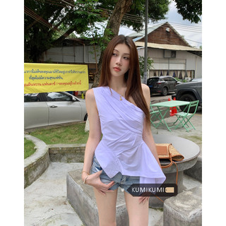 Áo sơ mi nữ thời trang mùa hè không đều mùa hè Áo không tay mới