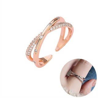 Nữ Instagram Thời Trang Internet Người Nổi Tiếng Thời Trang Cá Tính Có Thể Điều Chỉnh Mở Nhẫn Vàng Hồng Không Phai Màu Lựa Chọn Kim Cương Zircon Xu Hướng Nhẫn Hạnh Phúc