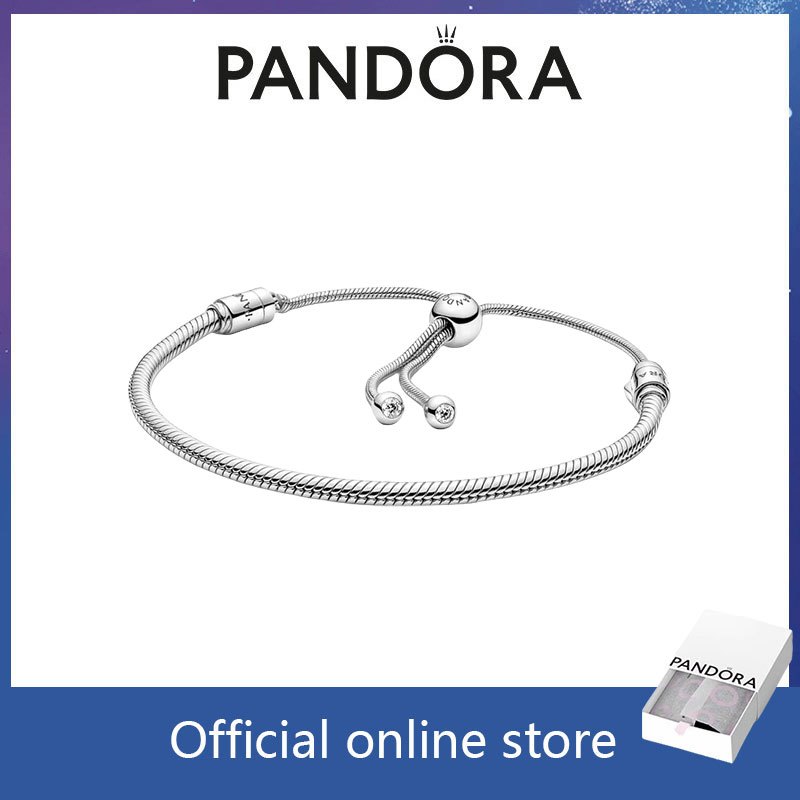 100% PANDORA chính hãng, vòng tay trang sức bạc S925, mặt dây chuyền Pandora Moments, vòng tay chuỗi