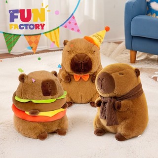 ℉UN FACTORY Capybara gấu bông Gấu bông với khăn quàng cổ Quà tặng sinh nhật Gấu bông với mũ sinh nhật