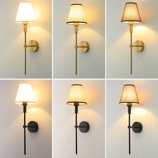 Retro Đèn Treo Tường Vải Phòng Khách Đèn Led Treo Tường Đèn Tường Trang Trí Phòng Ngủ Hiện Đại Đèn Cầu Thang Bắc Âu