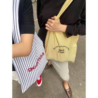 Phong Cách Hàn Quốc Sọc Thêu Chữ Một Vai Túi Vải Di Động Thường Ngày Sinh Viên Tất Cả