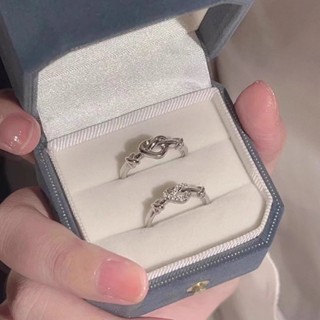 Nhẫn trái tim kim cương Hàn Quốc dành cho nữ màu bạc ins quà tặng bạn thân