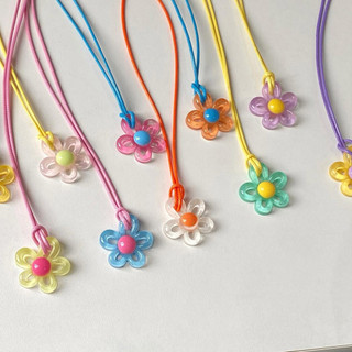 Vòng cổ Mặt Hoa Nhựa Nhiều Màu Phong Cách Bohemian
