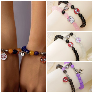 2 Chiếc Người Nhện KT Cat Cặp Đôi Người Bạn Thân Nhất Vòng Tay Handmade Đính Hạt Phụ Kiện