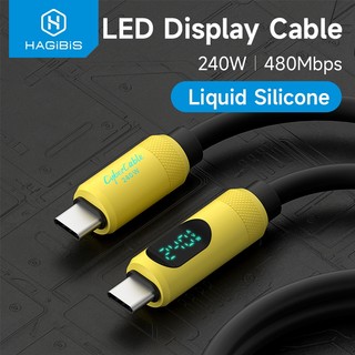 Cáp hagibis usb c sang usb c có màn hình led cáp sạc nhanh type c pd 240w dây sạc cho iphone 15 macbook ipad pixel