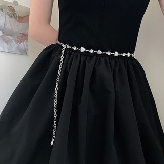 Phong Cách Mới Bạc Kim Loại Thắt Lưng Mỏng Nữ Tình Yêu Phù Hợp Với Đầm Thời Trang