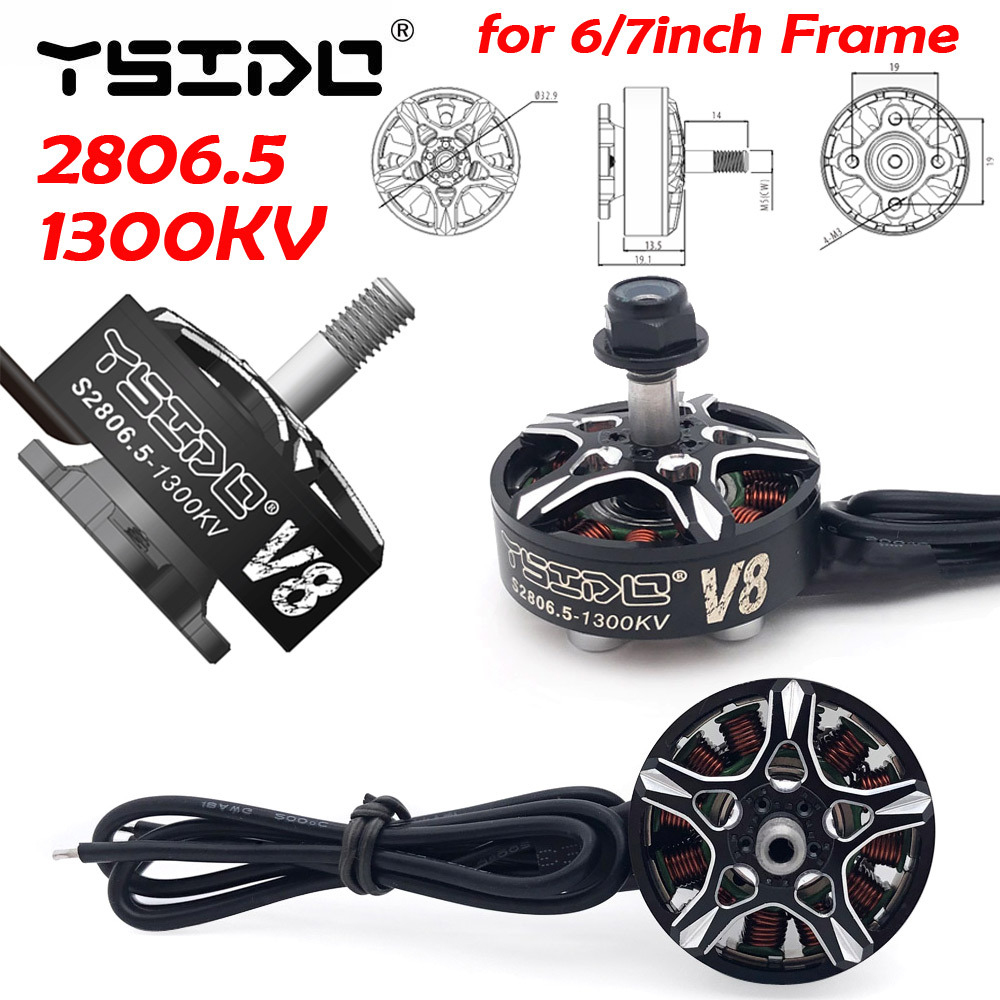 YSIDO SpeedBat 2806.5 V8 2807 1300KV Động cơ không chổi than cho APEX Mark4 7 / 8 inch FPV Racing Dr