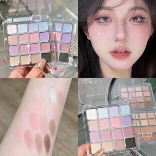 Bảng phấn mắt 16 màu Ánh sáng lung linh mờ ngọc trai Tông màu đất có độ bão hòa thấp