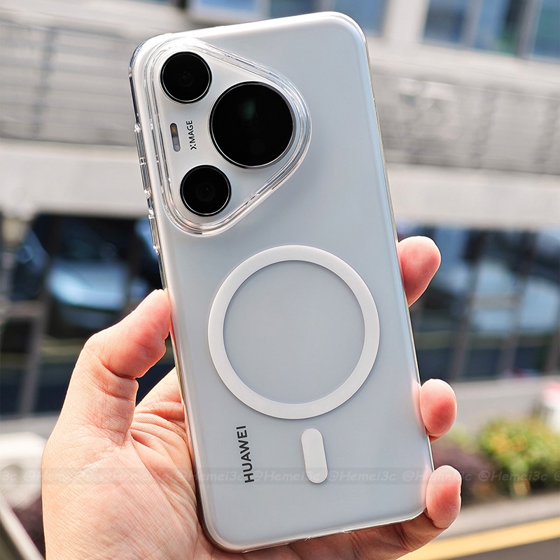 Dành Cho Huawei Pura 70 Pro Ultra Plus Vỏ Không Màu Vàng Mờ Nhựa Cứng Vỏ Điện Thoại Trong Suốt