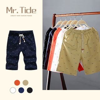Quần Short Nam Kaki Lưng Thun Quần Short Nam Trắng Cotton Nguyên Chất Của Giới Mùa Hè Quần Đi Biển Thời Trang Giản Dị Rộng Rãi Nam Cộng