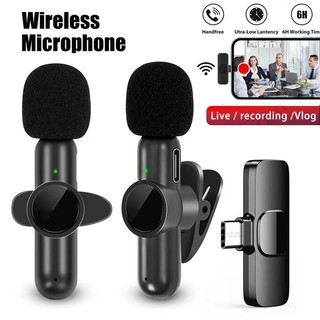 Micro Lavalier Không Dây Khử Tiếng Ồn Âm Thanh Ghi Video Mini Mic Cho iOS Android Phát Sóng Trực Tiếp Trò Chơi Mic