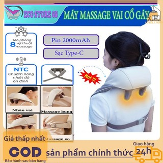 Máy mát xa vai cổ Aux Máy mát xa cơ thể giảm đau hiệu quả, gối massage mô phỏng tay người để massage chân, máy mát xa cao cấp thiết thực cho công việc văn phòng