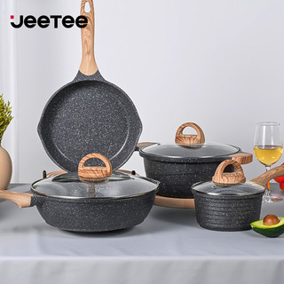 JEETEE Bộ 4 Chảo Chiên Không Dính 24cm / 24cm / 16cm / 28cm Bằng Bọt Biển Không Chứa Chất Bọt Biển