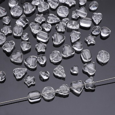 20 Chiếc Trong Suốt Thủy Tinh Hạt Trong Suốt Lá Bướm Hạt Trái Tim Trong Suốt Làm Vòng Tay Vòng Cổ Treo Dây Tự Làm Phụ Kiện