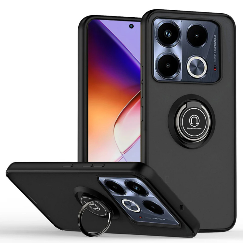 Chống sốc mờ cứng trường hợp điện thoại với kim loại đứng Infinix Note 40 Pro+ Hot 40 Pro Hot 30i Hot 30 Play Tecno Pova 5 Spark Go 2024 Spark 20C
