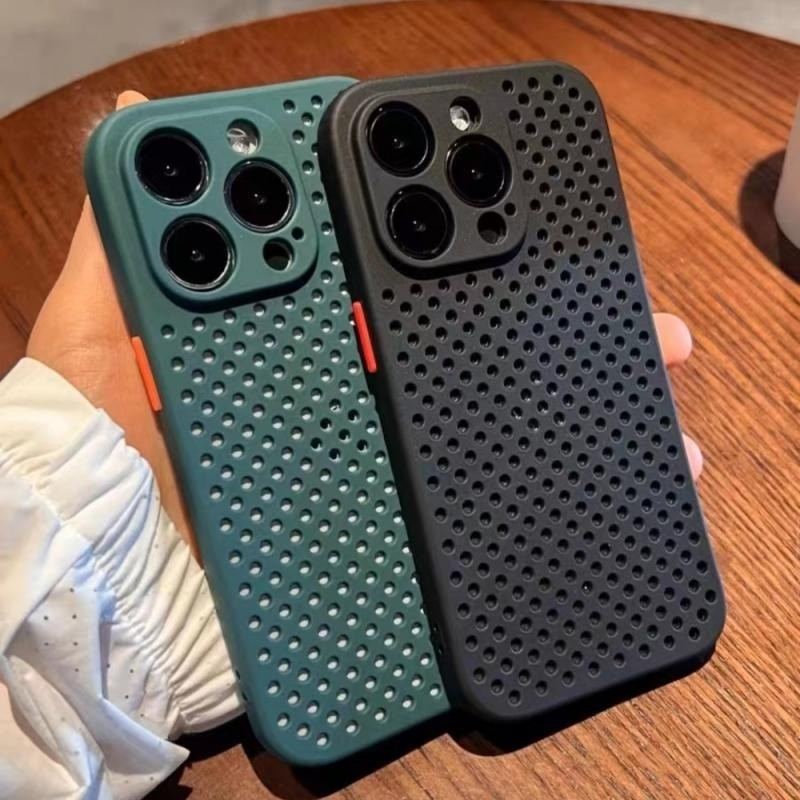 Ốp Điện Thoại Silicon Mềm Chịu Nhiệt Lưới Tản Nhiệt Thích Hợp Cho iPhone 15 14 13 12 11 Pro Max 7 8 Plus X XS XR Vỏ Chống Sốc A Phải Có Cho Mùa Hè