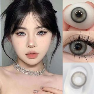 [3-5 Ngày Đến] UYAAI 1 Cặp Nàng Tiên Cá Tiếp Xúc Màu Mềm Màu Xám 6 tháng Sử Dụng Ống Kính Tiếp Xúc 0.00