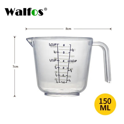 Walfos Cốc Đo Nhựa Hộ Gia Đình Thực Phẩm Cho Bé Bổ Sung Sữa Chịu Nhiệt Độ Cao Dày Với Cân Cốc ML Nhà Bếp Dụng Cụ Nướng Bánh Dung Tích Lớn