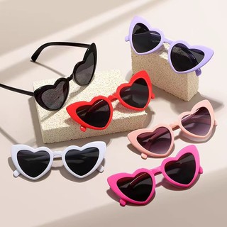 👓️Amigoa1👓️Kính Mát Hình Trái Tim Retro Thời Trang Nữ, kính chống nắng bản Hàn ngọt ngào, chụp ảnh sinh nhật,tiệc bãi biển, bản lề