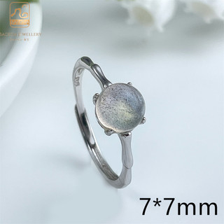 Baceda Pha Lê Tự Nhiên Hình Tròn Labradorite Bạc 925 Có Thể Điều Chỉnh Ban Nhạc Nhẫn Tinh Tế Sang Trọng Trang Sức Thời Trang Và Thời Trang Cho Bé Gái Và Nữ Có Giấy Chứng Nhận