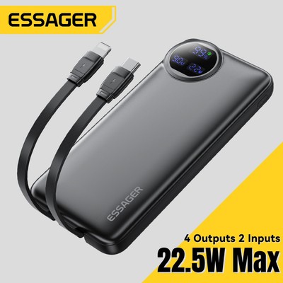Essager 22.5W Power Bank 20000Mah Adapter Cho IP Samsung Điện Thoại Sạc Nhanh