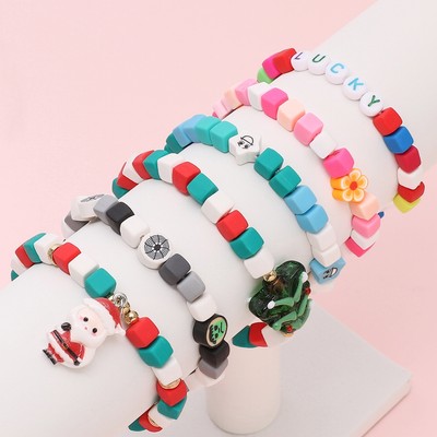 62 Chiếc [6 Mm] Vuông Mềm Gốm Hạt Màu Hỗn Hợp Vuông Rời Miếng Đệm Hạt Cho DIY Handmade Vòng Tay Vòng Cổ Bông Tai Trang Sức Làm Phụ Kiện