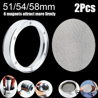2 phễu định lượng 51 / 54 / 58mm có màn hình puck, nhẫn định lượng cà phê espresso với 6 nam châm cho portafilters 51 / 54 / 58mm