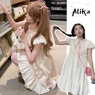 Váy nữ Alika Nhật Bản ngọt ngào phong cách đại học đa năng thoải mái hàng ngày Váy ren mỏng Hàn Quốc