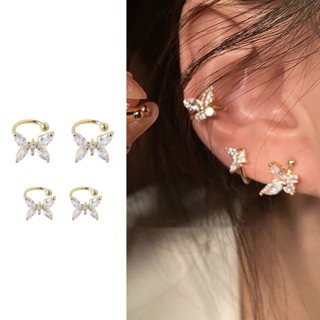 Bông Tai Hình Bướm Dát Kim Cương Giả Không Cần Xỏ Lỗ