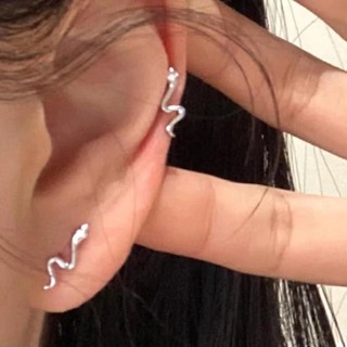 Jojo coco bông tai bạc 925 hình rắn đính đá zircon cá tính cho nữ