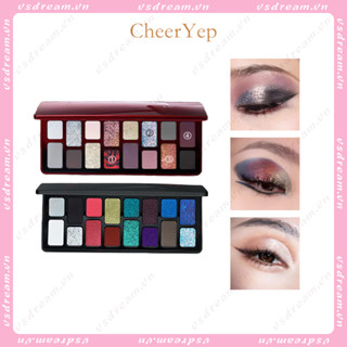 Phong Cách Mới CHEERYEP Qianyan Bảng Phấn Mắt 16 Màu Chính Hãng Bò Đất Khói Xanh Xanh Đen Nhiều Màu Sắc Kim Sa Lấp Lánh Pha Lê Niche 2023