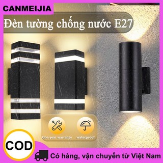 CANMEIJIA Đèn tường ngoài trời IP65 đèn cột ngoài trời không thấm nước 2 đầu E27 Bóng đèn LED đèn tường trang trí Dùng cho cầu thang, ban công, hiên nhà, phòng khách