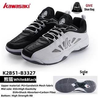 Kawasaki 2024 Giày Cầu Lông Mới Panda K2B51-B3327 Nữ Và Nam Huấn Luyện Chuyên Nghiệp Chống Trơn Trượt Bền Chống Sốc Giày Thể Thao Retro