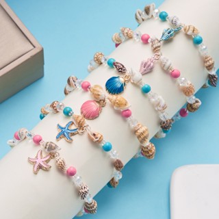 Boho Sang Trọng Sao Biển Vỏ Quyến Rũ Dây Xích Thực Phẩm Bohemian Đính Hạt Vỏ Sao Biển Vòng Chân Chân Thanh Lịch Thời Trang Trang Trang Trí Cổ Tay Cho Nữ Cô Gái